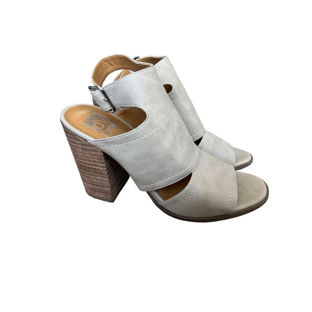NWOT DOLCE VITA BRISTA TAUPE/GRAY BLOCK HEEL SANDALS WOMENS SIZE 9 - Picture 2 of 4